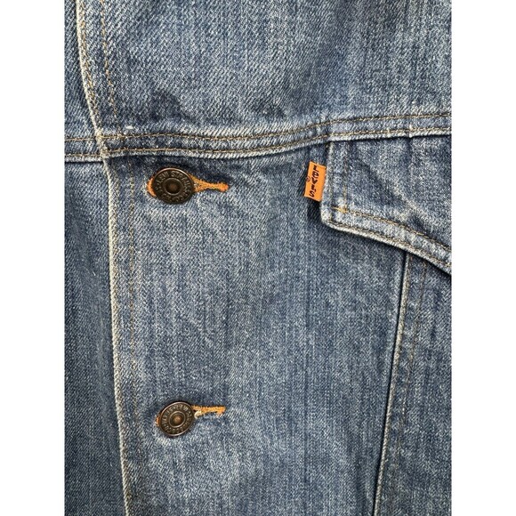 Vintage 70s Levis Orange Tab Denim Jacket Men’s XL Jean Chore Coat Split Tail - Picture 9 of 16